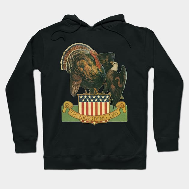 Turkey Shoving Eagle Funny Hoodie by TeeAbe